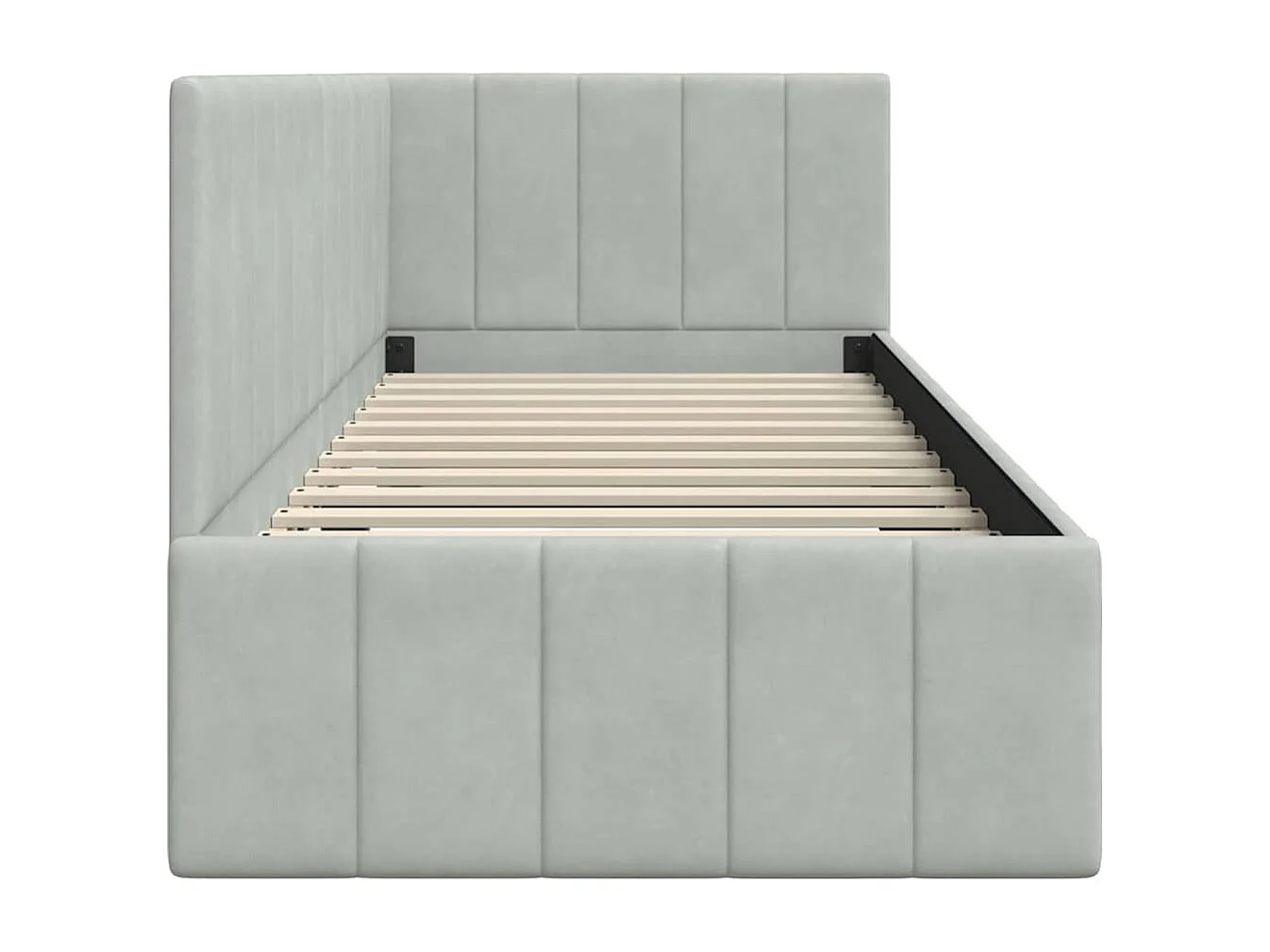 Estructura de cama en esquina Gris claro 80 x 200 cm Terciopelo