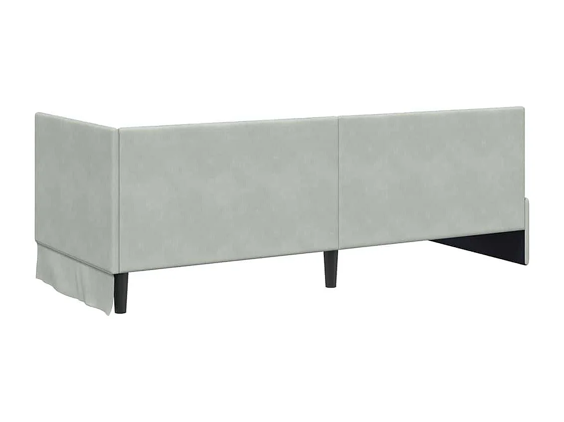 Estructura de cama en esquina Gris claro 80 x 200 cm Terciopelo