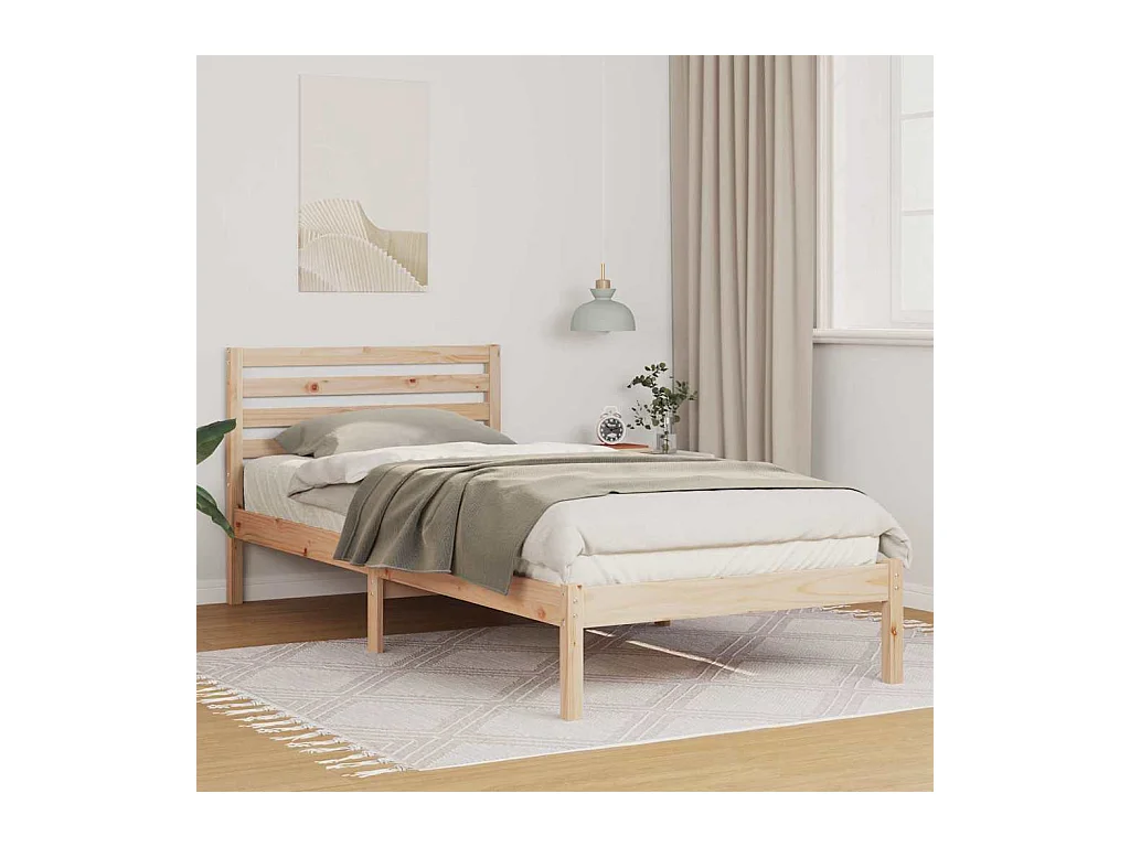 Estrutura da Cama Castanho 100 x 220 cm Madeira de pinho maciça