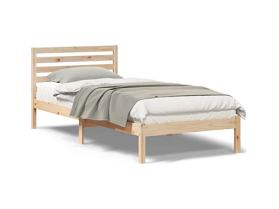 Estrutura da Cama Castanho 100 x 220 cm Madeira de pinho maciça