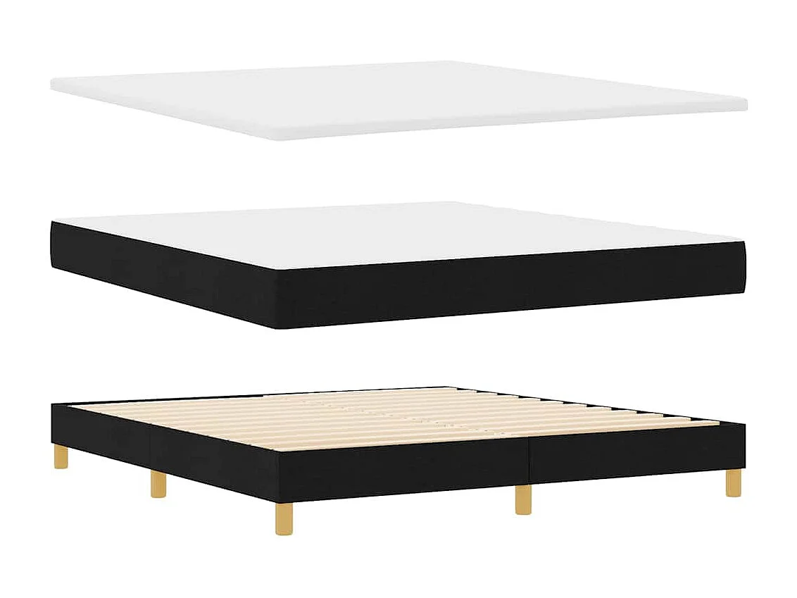 Boxspring bed met matras Zwart 180 x 200 cm Bekleding: stof