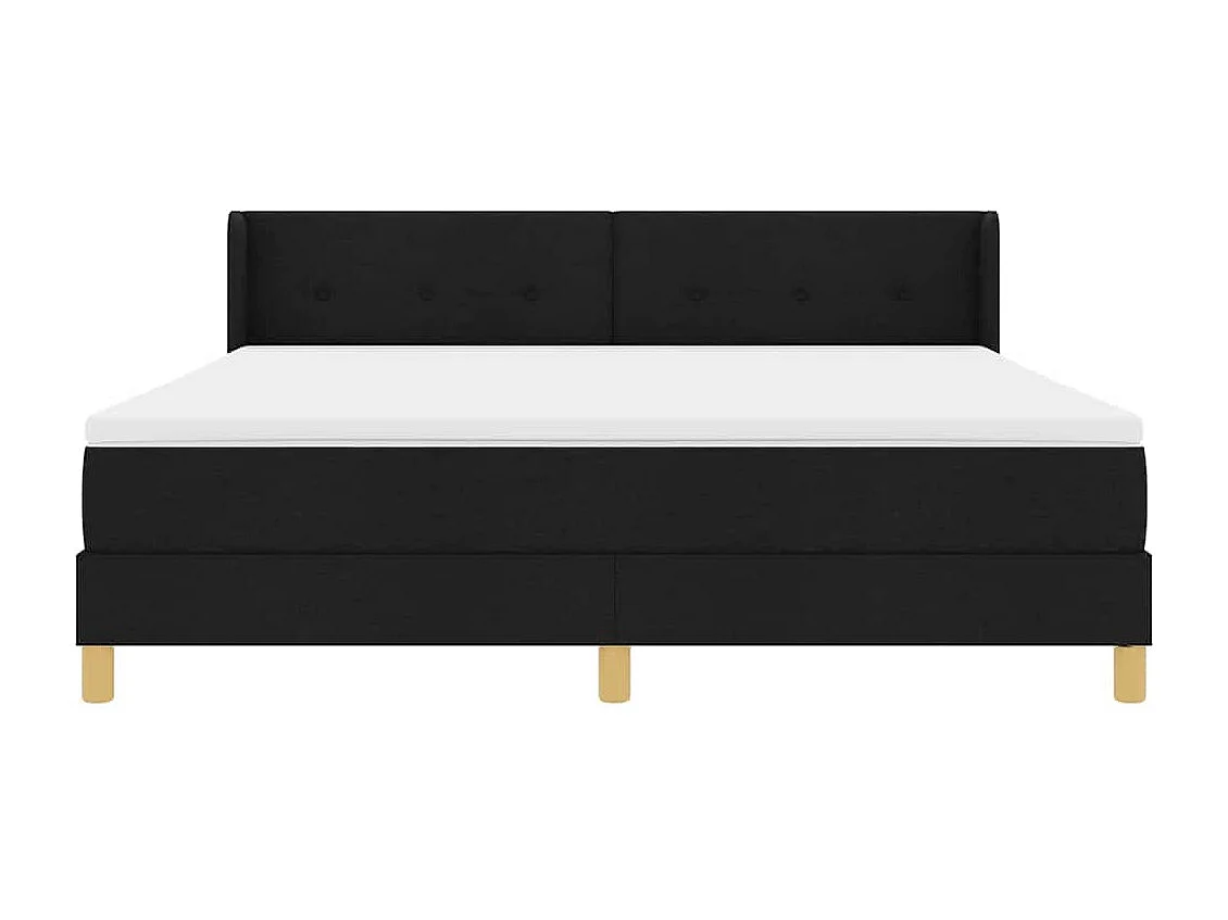 Boxspring bed met matras Zwart 180 x 200 cm Bekleding: stof