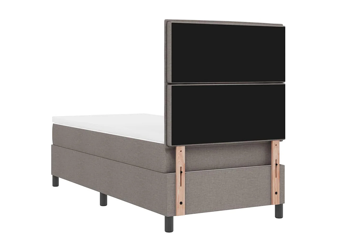 Cadre de lit avec matelas Taupe 80 x 200 cm tissu