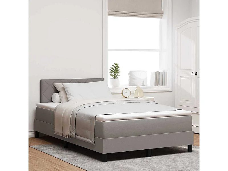 Cama Box com colchão Cinzento-acastanhado 120 x 190 cm tecido