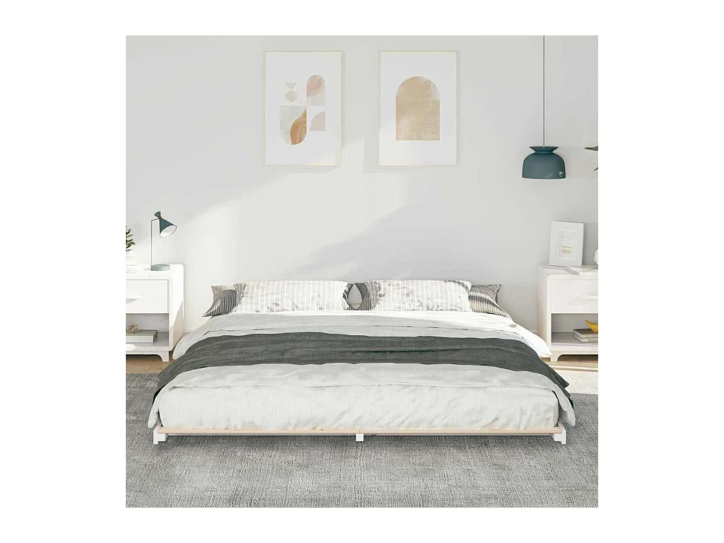 Estrutura de cama de chão Branco 200 x 210 cm