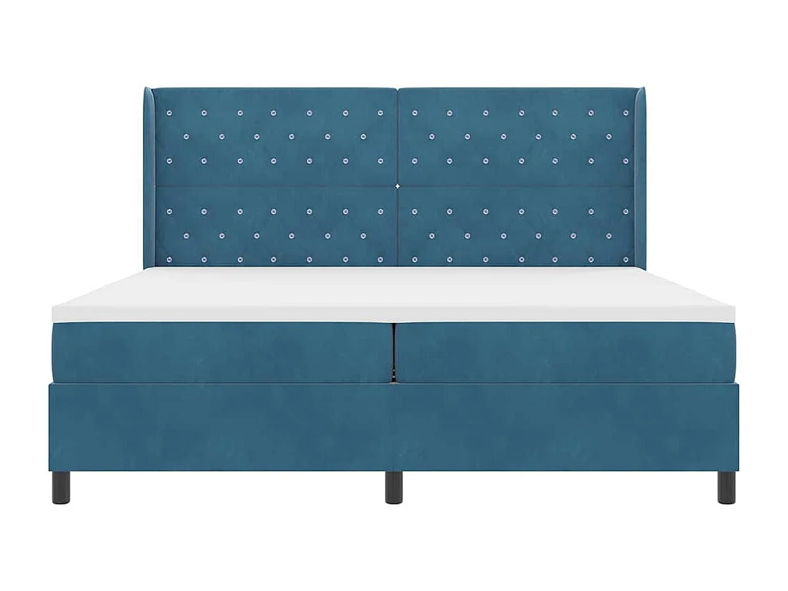 Cadre de lit avec tête de lit Bleu 200 x 200 cm Velours