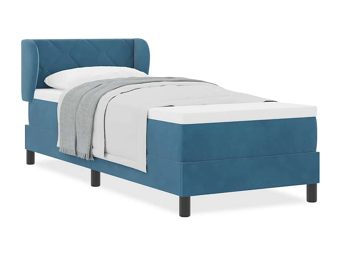 Cama con Somier y Colchón Gris Oscuro 80x200 cm Terciopelo