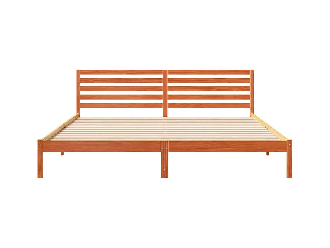 Cadre de lit Marron cire 180 x 220 cm Bois massif en pin