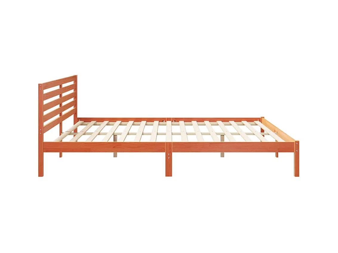 Cadre de lit Marron cire 180 x 220 cm Bois massif en pin