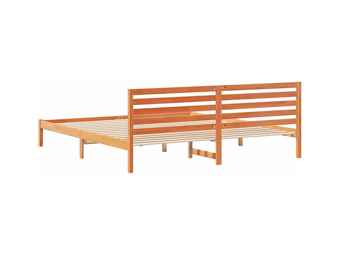 Cadre de lit Marron cire 180 x 220 cm Bois massif en pin