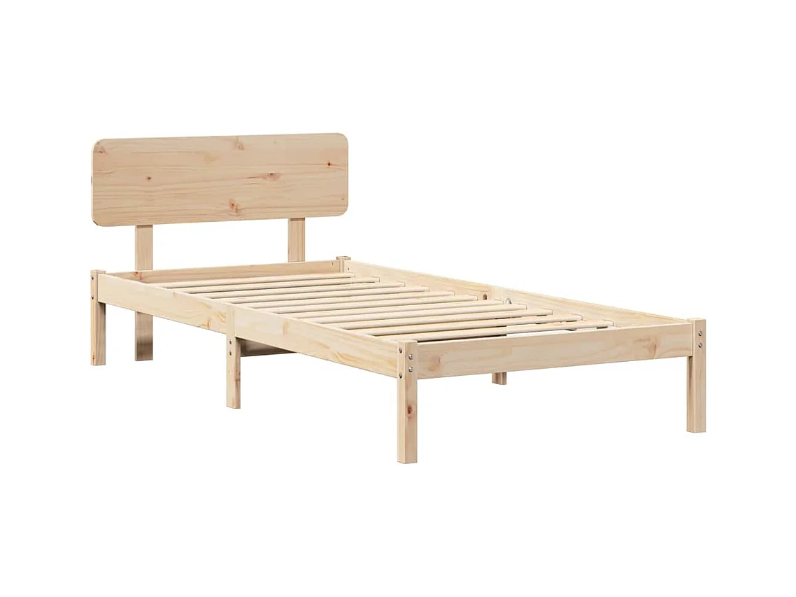 Estructura de cama con cabecera Natural 80 x 200 cm
