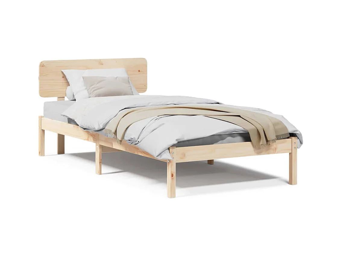 Estructura de cama con cabecera Natural 80 x 200 cm