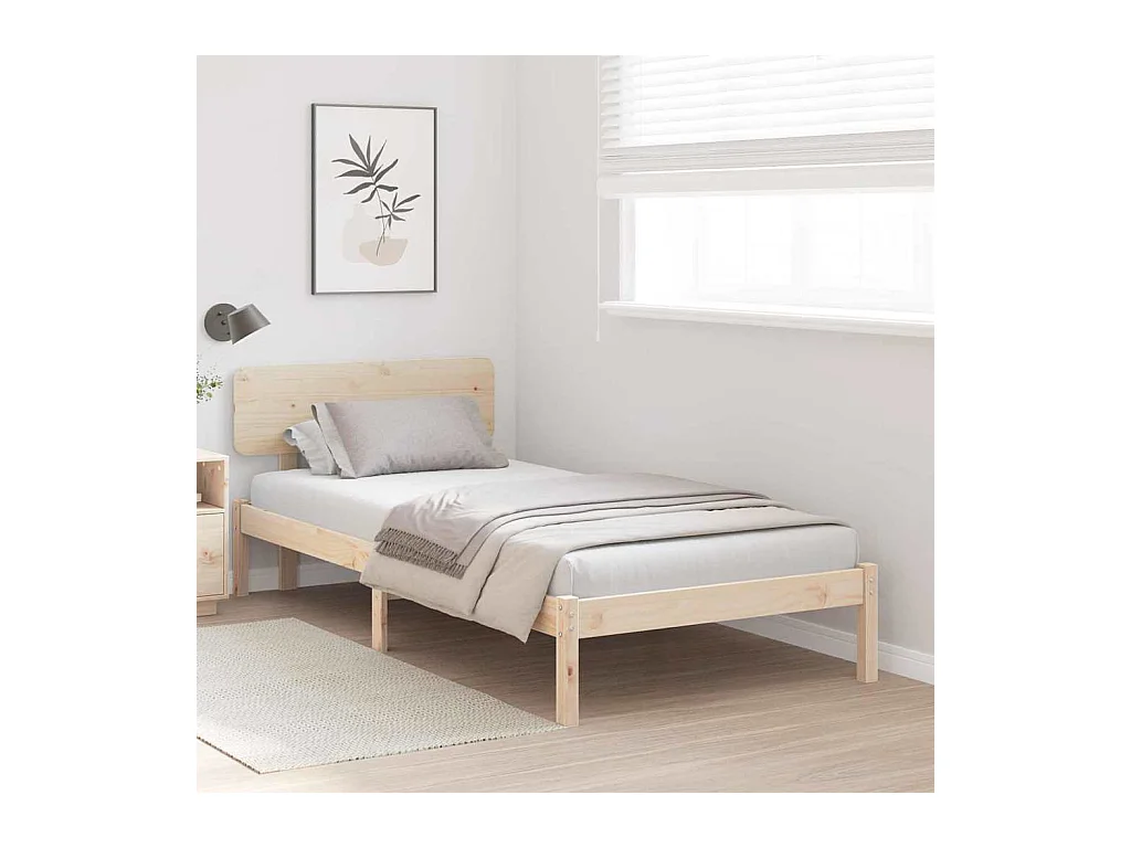 Estructura de cama con cabecera Natural 80 x 200 cm