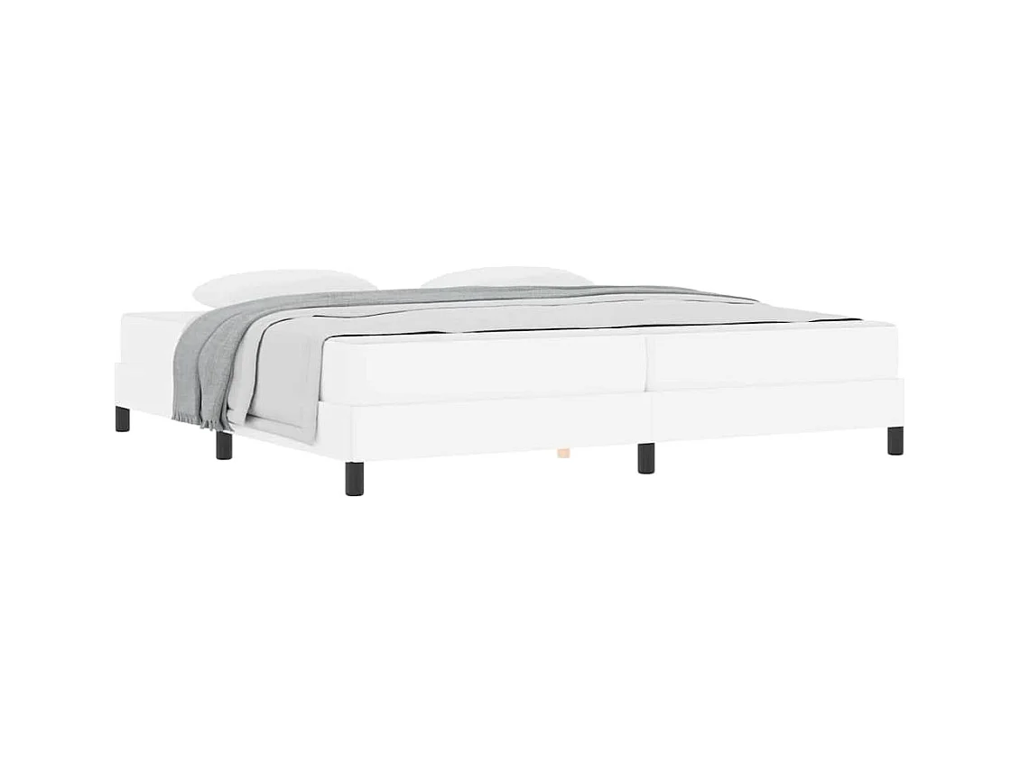 Cadre de lit avec matelas Blanc pur 200 x 200 cm Faux cuir