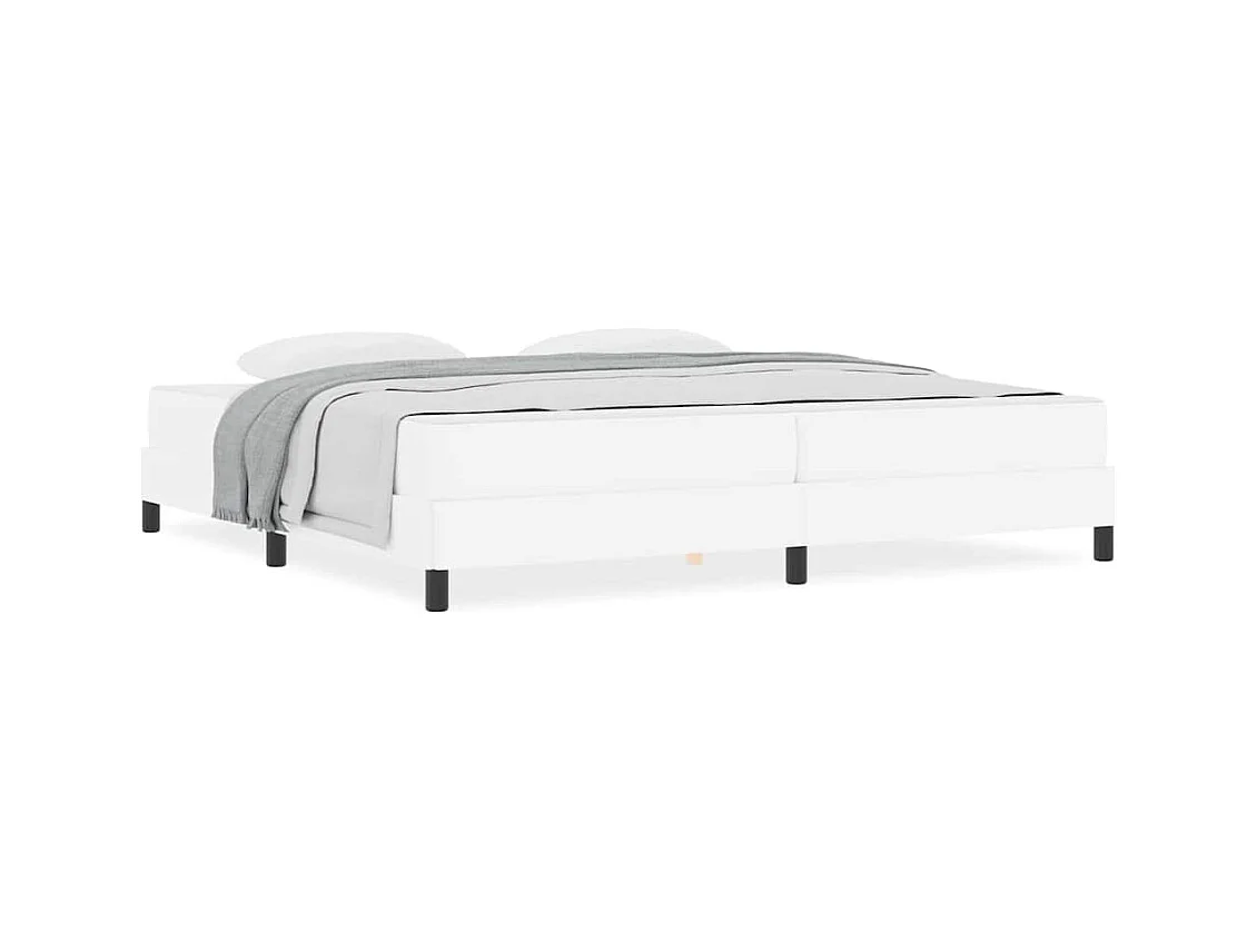 Cadre de lit avec matelas Blanc pur 200 x 200 cm Faux cuir