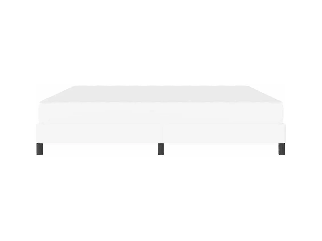 Cadre de lit avec matelas Blanc pur 200 x 200 cm Faux cuir