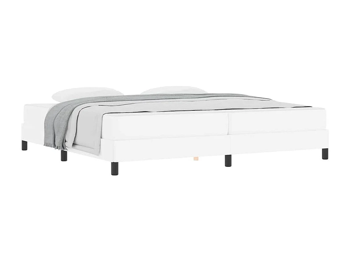 Cama com colchão Branco Puro 200 x 200 cm Couro sintético