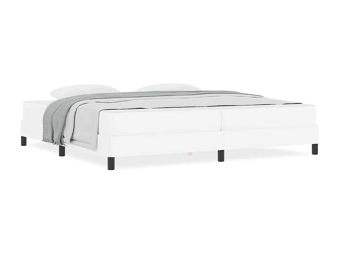 Cama com colchão Branco Puro 200 x 200 cm Couro sintético