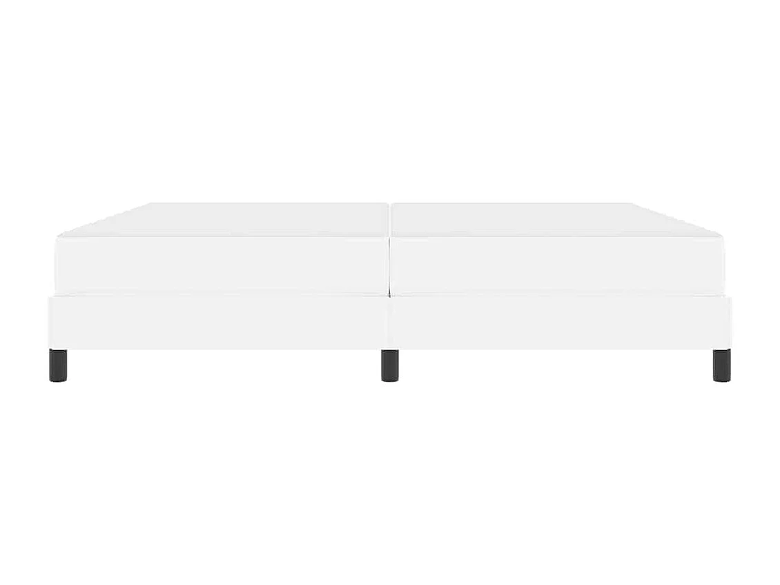 Cama com colchão Branco Puro 200 x 200 cm Couro sintético