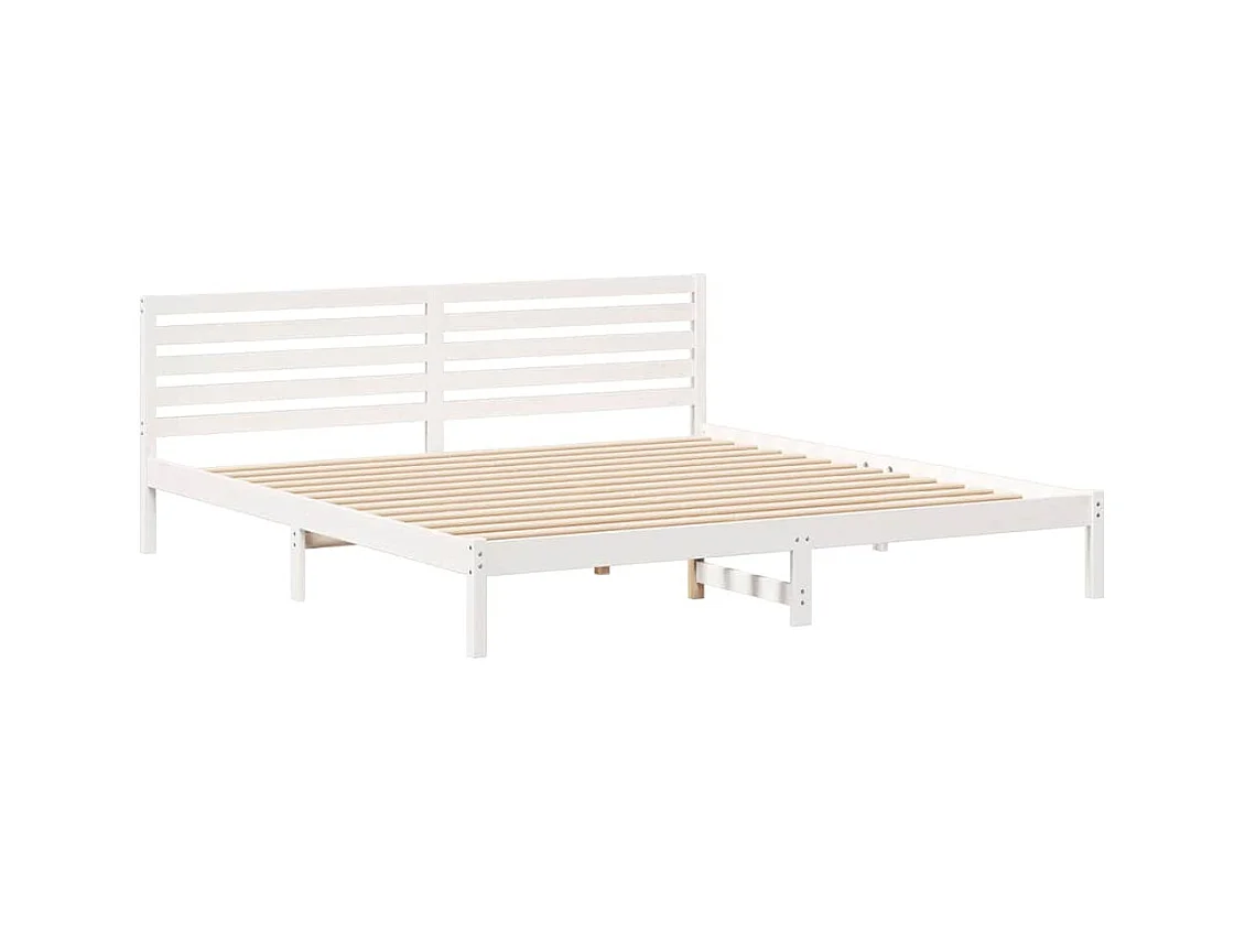 Cadre de lit Blanc 200 x 210 cm Bois massif en pin