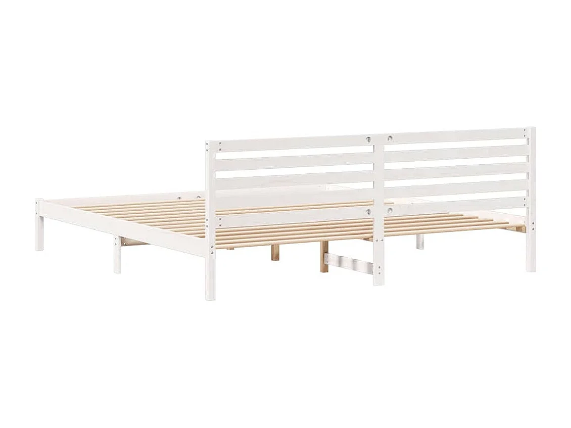 Cadre de lit Blanc 200 x 210 cm Bois massif en pin