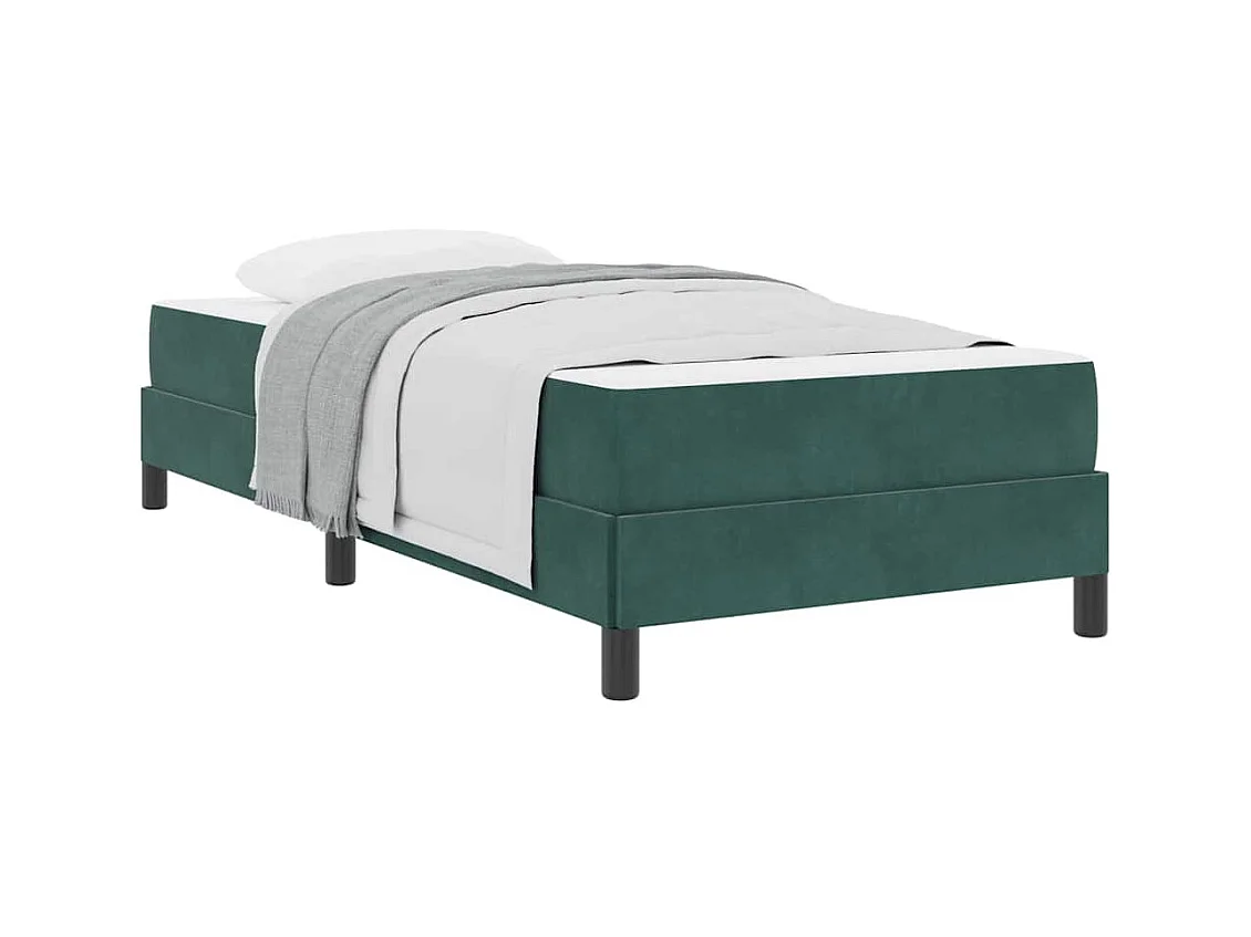 Cama box spring con colchón Verde oscuro 80 x 220 cm Terciopelo