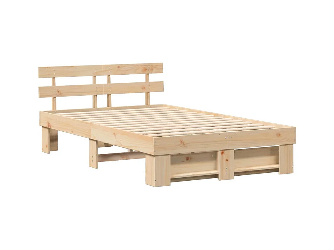 Cadre de lit Marron 120 x 200 cm Bois massif en pin