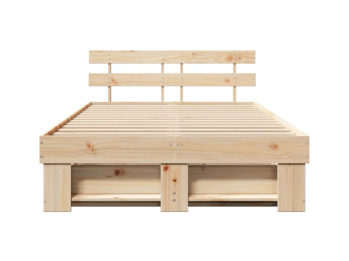 Cadre de lit Marron 120 x 200 cm Bois massif en pin