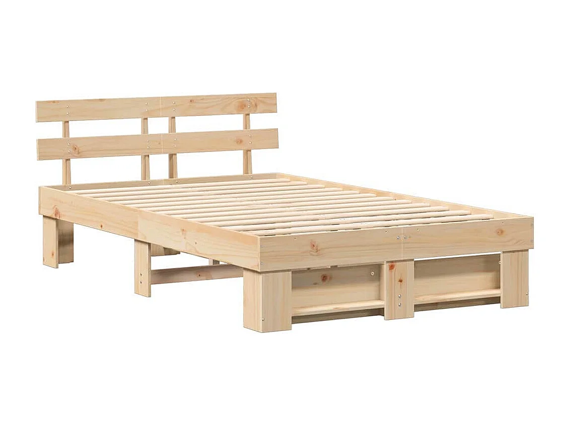 Cadre de lit Marron 120 x 200 cm Bois massif en pin