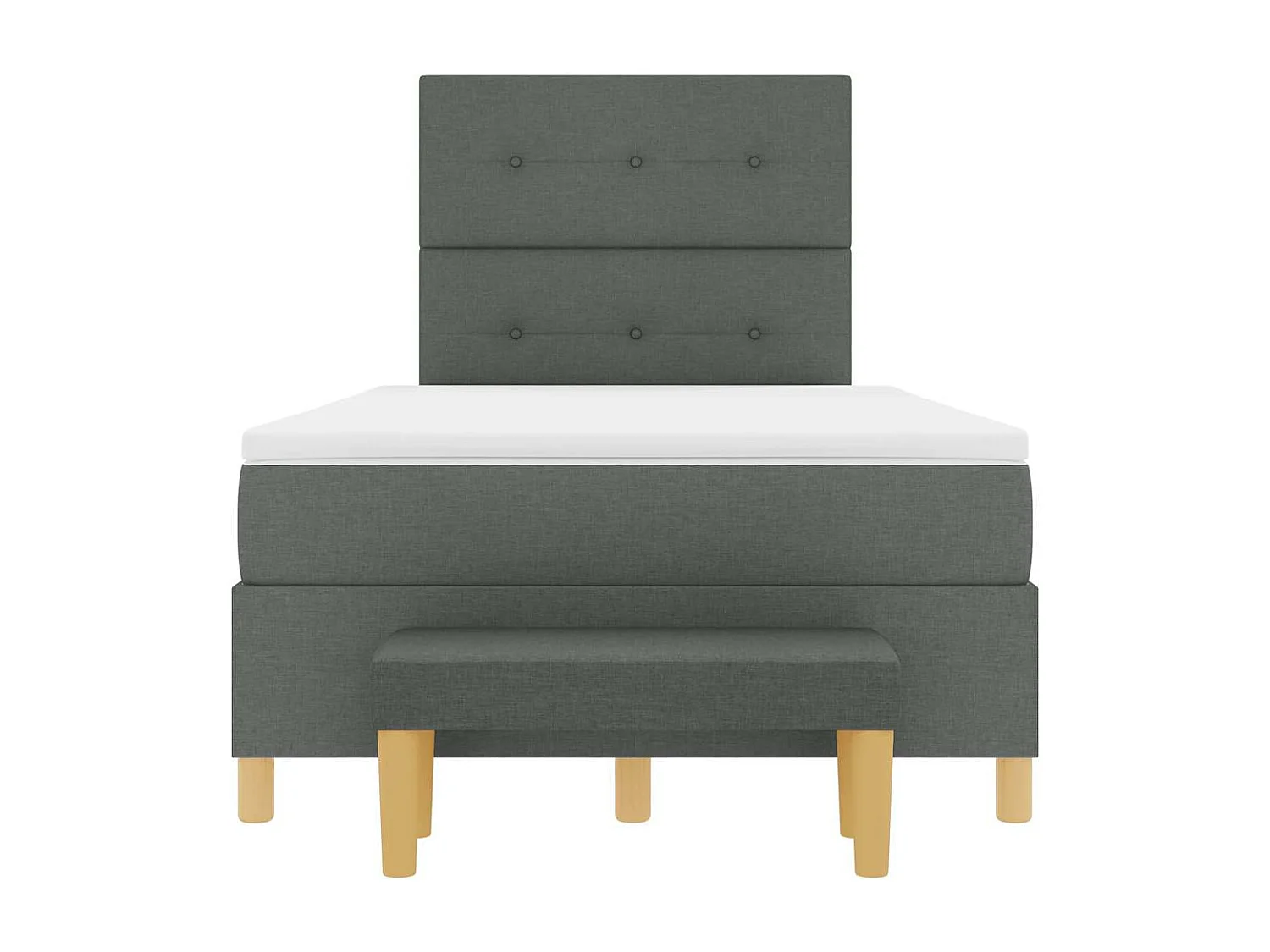 Cama Box com colchão Cinzento escuro 120 x 200 cm tecido