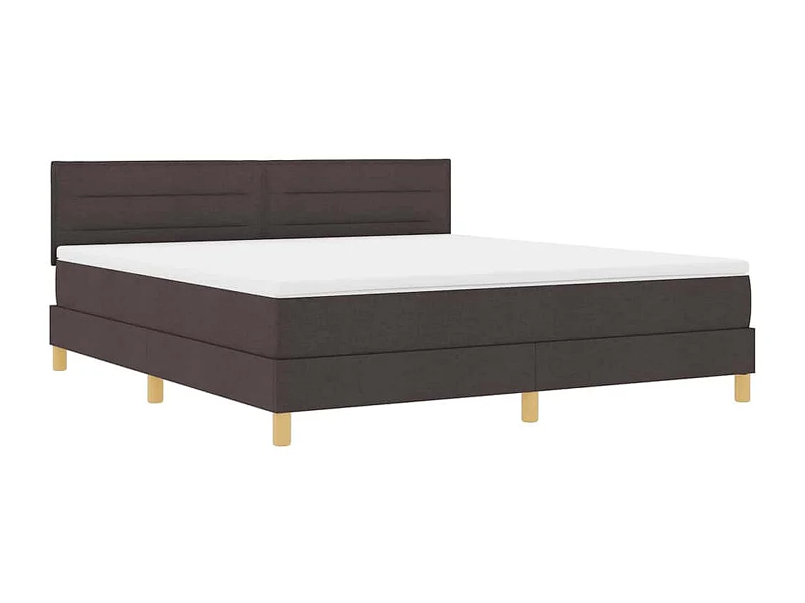 Cama tipo Box Spring Marrón oscuro 180 x 200 cm tela