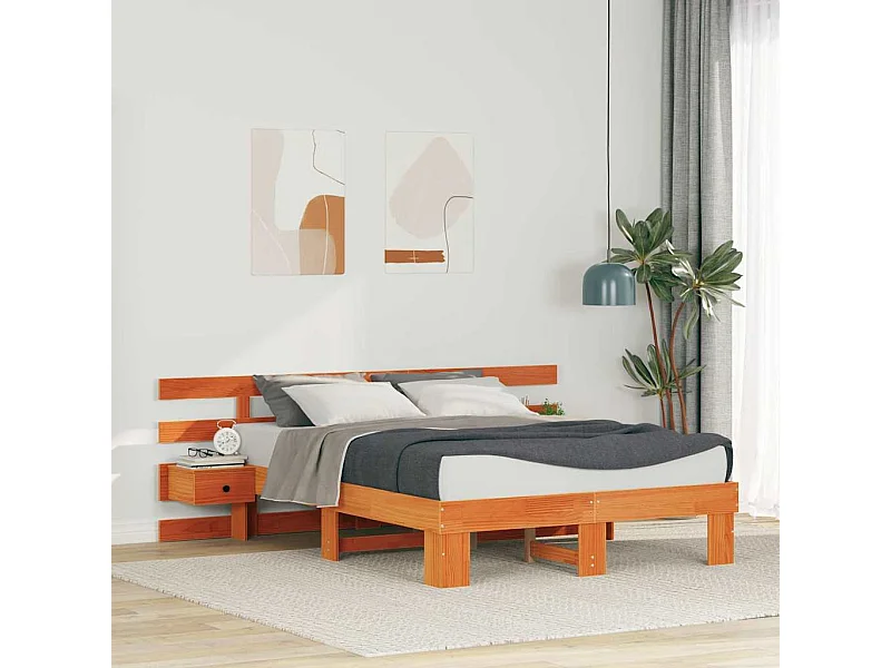 Estrutura da Cama com gaveta Castanho 140 x 190 cm