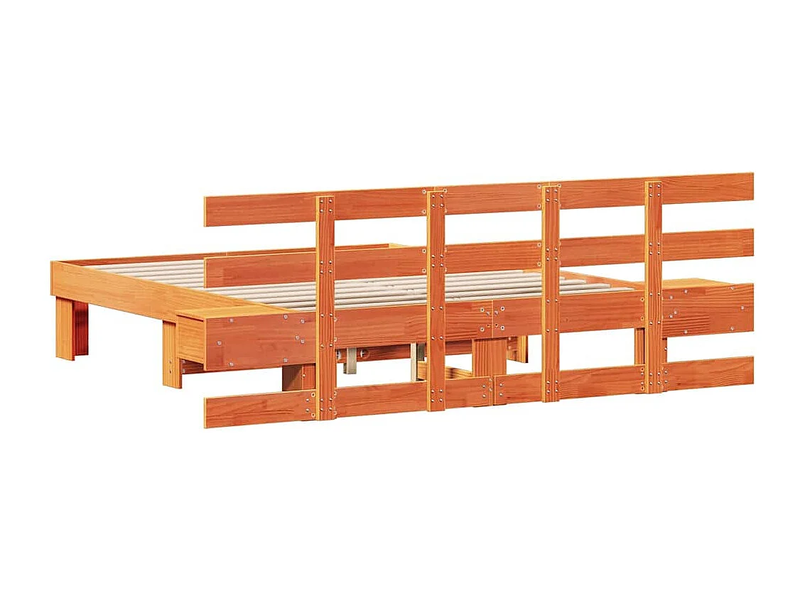 Cadre de lit Marron 140 x 190 cm Pin massif et pin massif