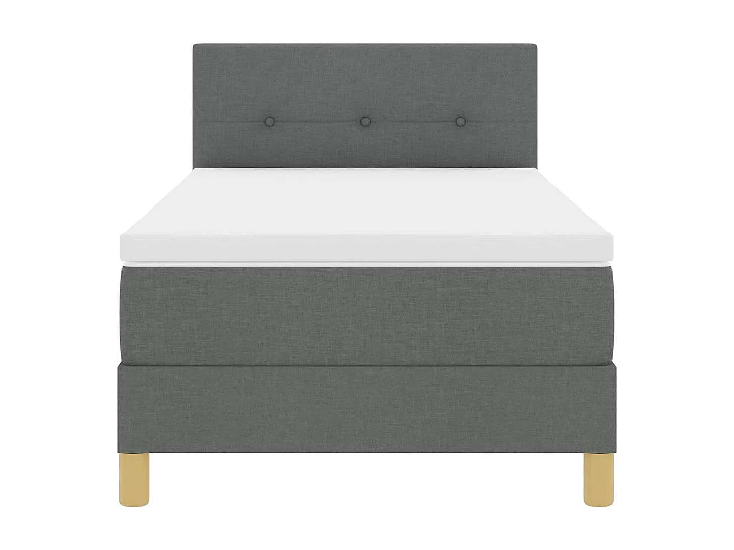 Cama Box com colchão Cinzento escuro 100 x 200 cm tecido