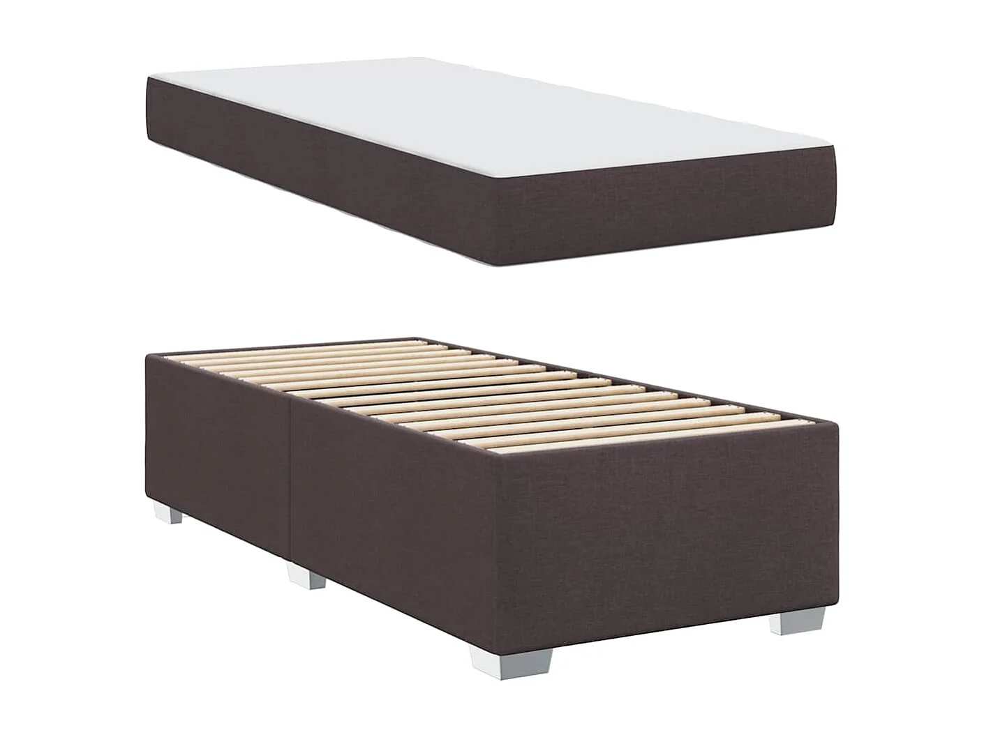Estructura de cama Marrón oscuro 90 x 190 cm Muelles ensacados
