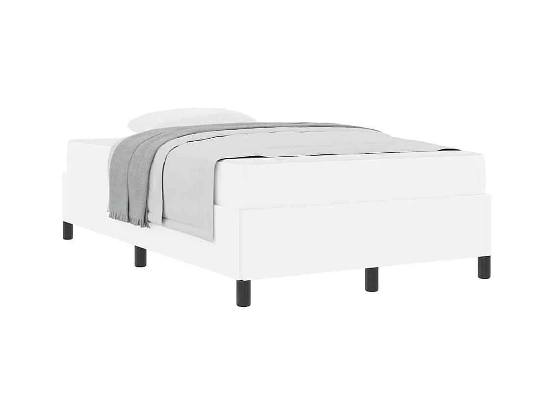 Cadre de lit avec matelas Blanc 120 x 200 cm Faux cuir