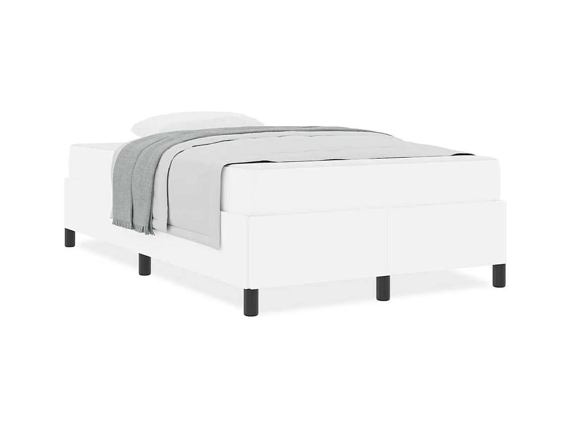 Cadre de lit avec matelas Blanc 120 x 200 cm Faux cuir