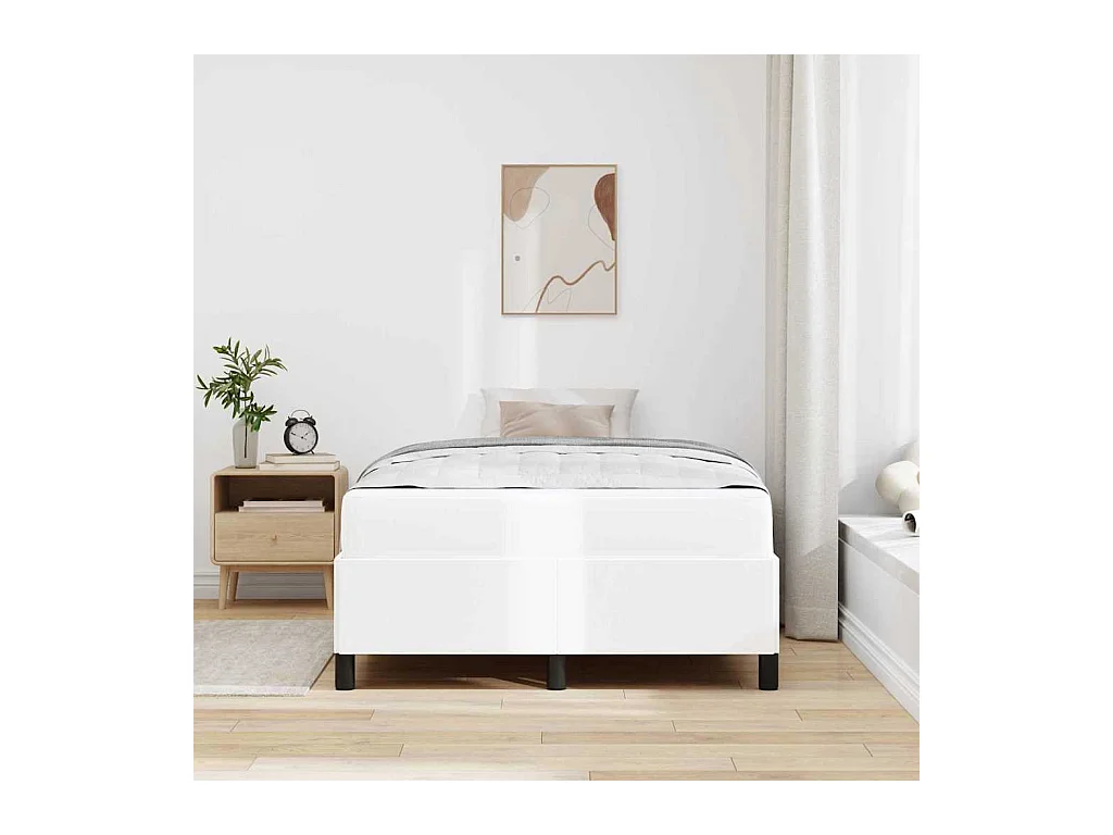 Cadre de lit avec matelas Blanc 120 x 200 cm Faux cuir