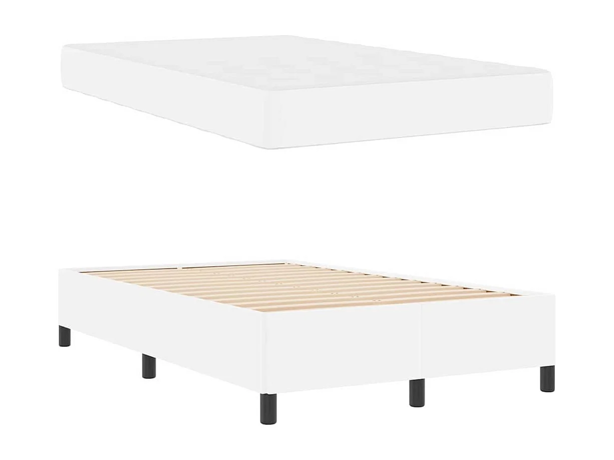 Cadre de lit avec matelas Blanc 120 x 200 cm Faux cuir