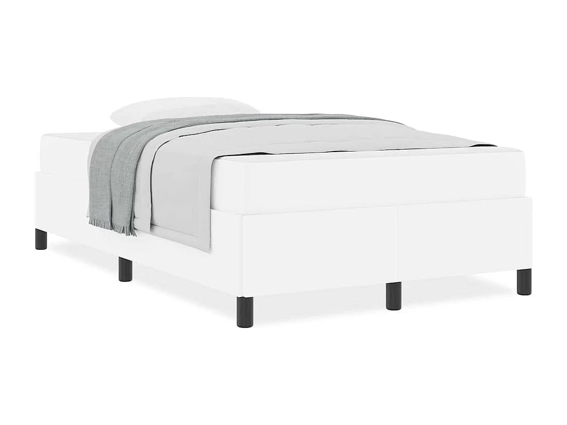 Cadre de lit avec matelas Blanc 120 x 200 cm Faux cuir
