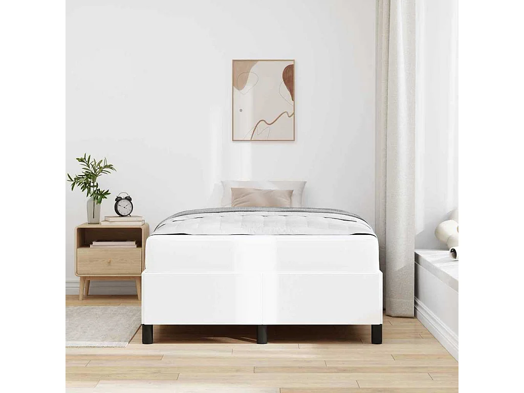 Cadre de lit avec matelas Blanc 120 x 200 cm Faux cuir
