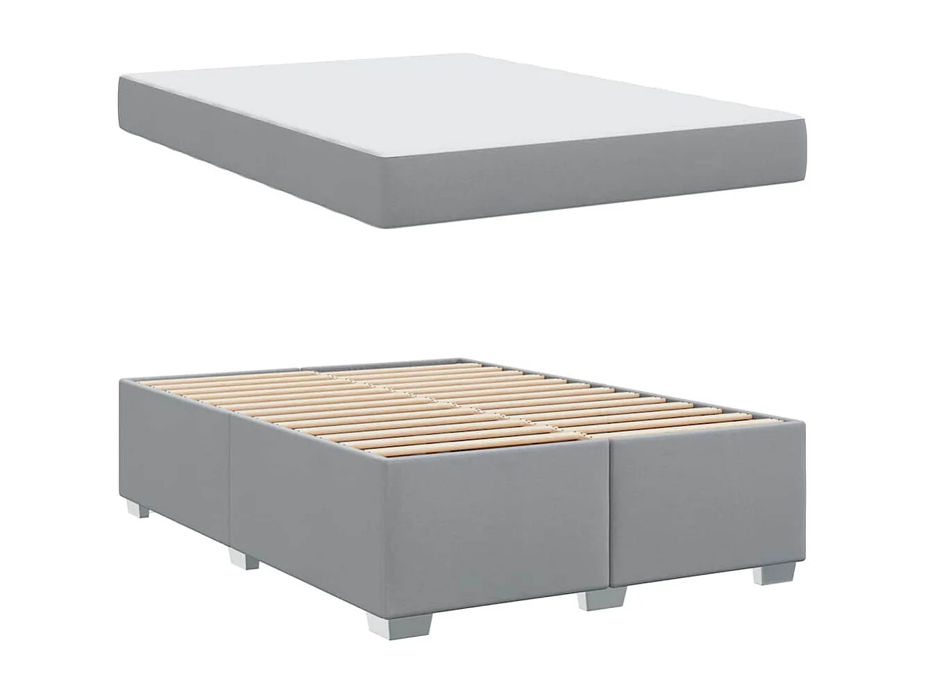 Cadre de lit Gris clair 140 x 200 cm tissu