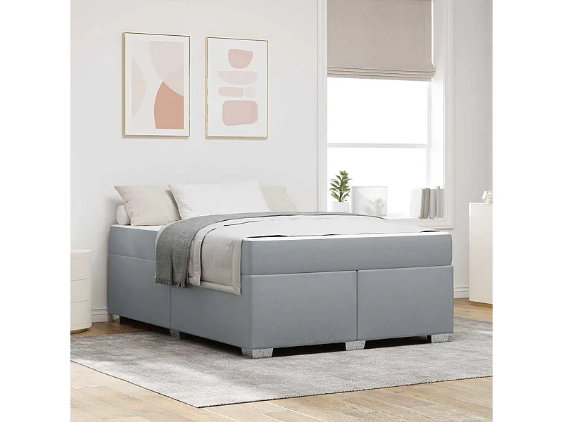 Estructura de cama Gris claro 140 x 200 cm tela