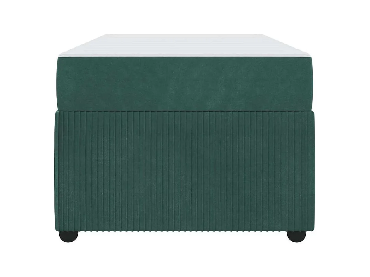 Estructura de cama con colchón Verde oscuro 100 x 200 cm