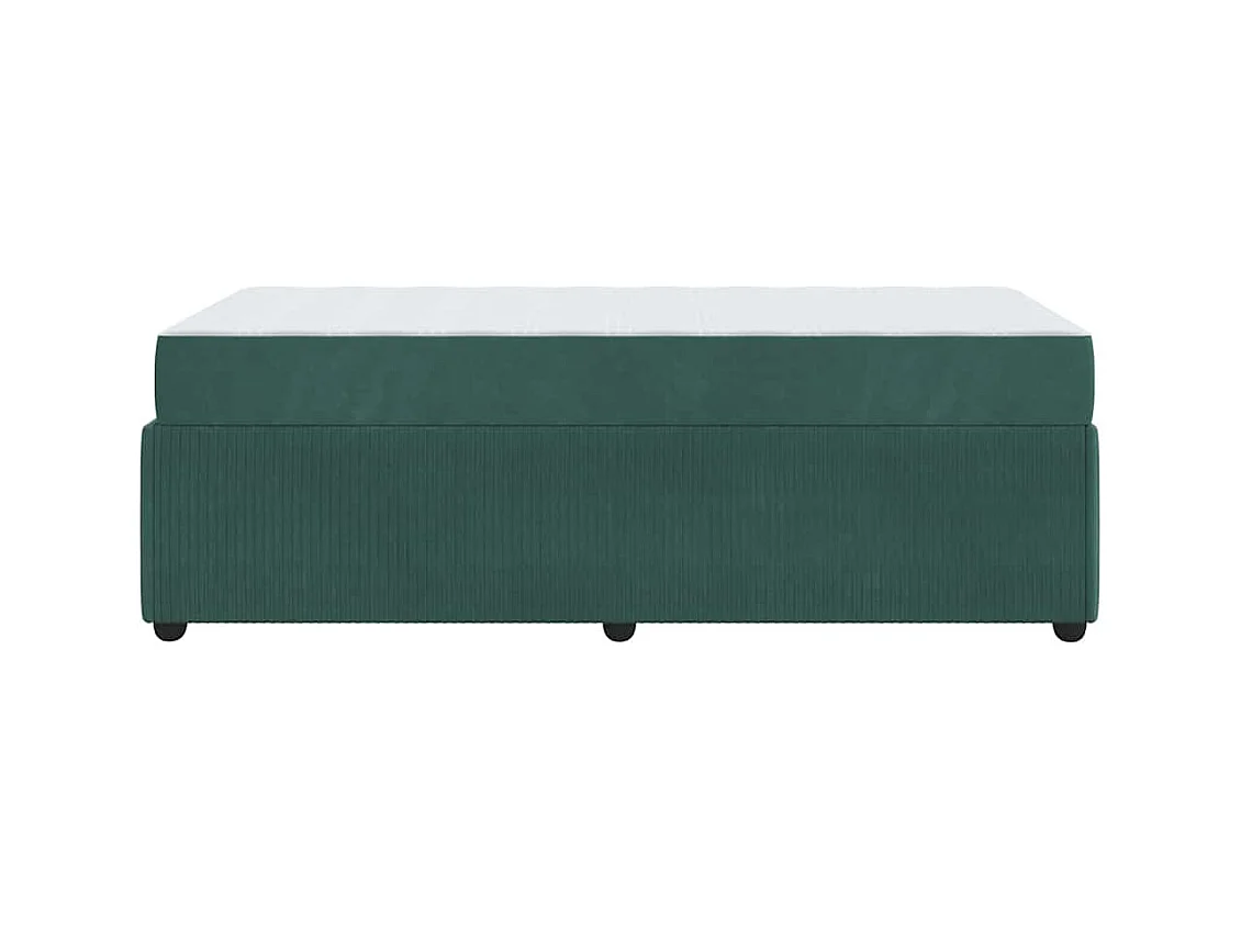 Estructura de cama con colchón Verde oscuro 100 x 200 cm