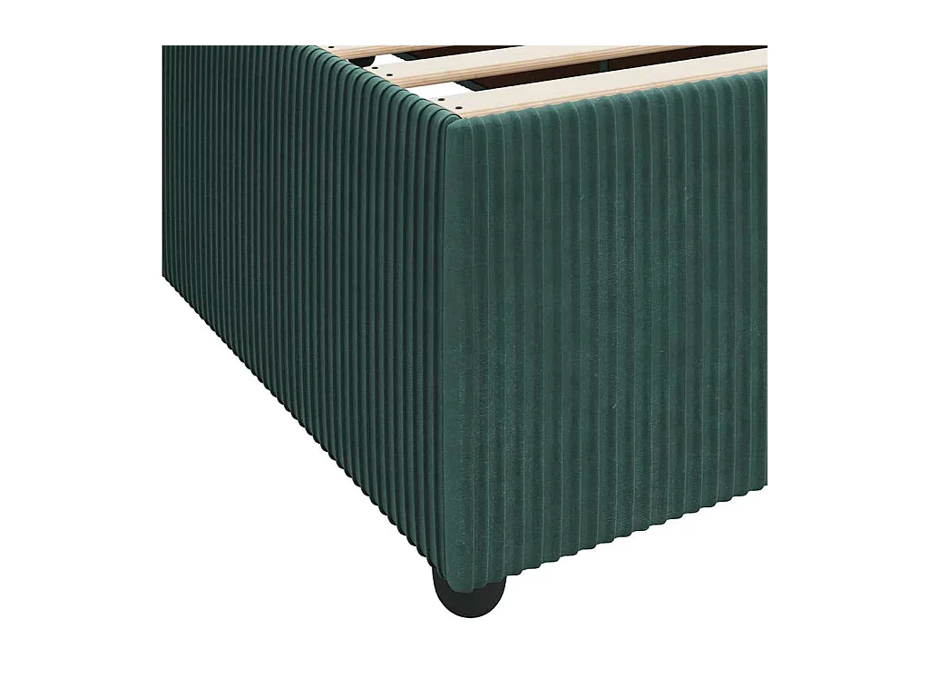 Estructura de cama con colchón Verde oscuro 100 x 200 cm