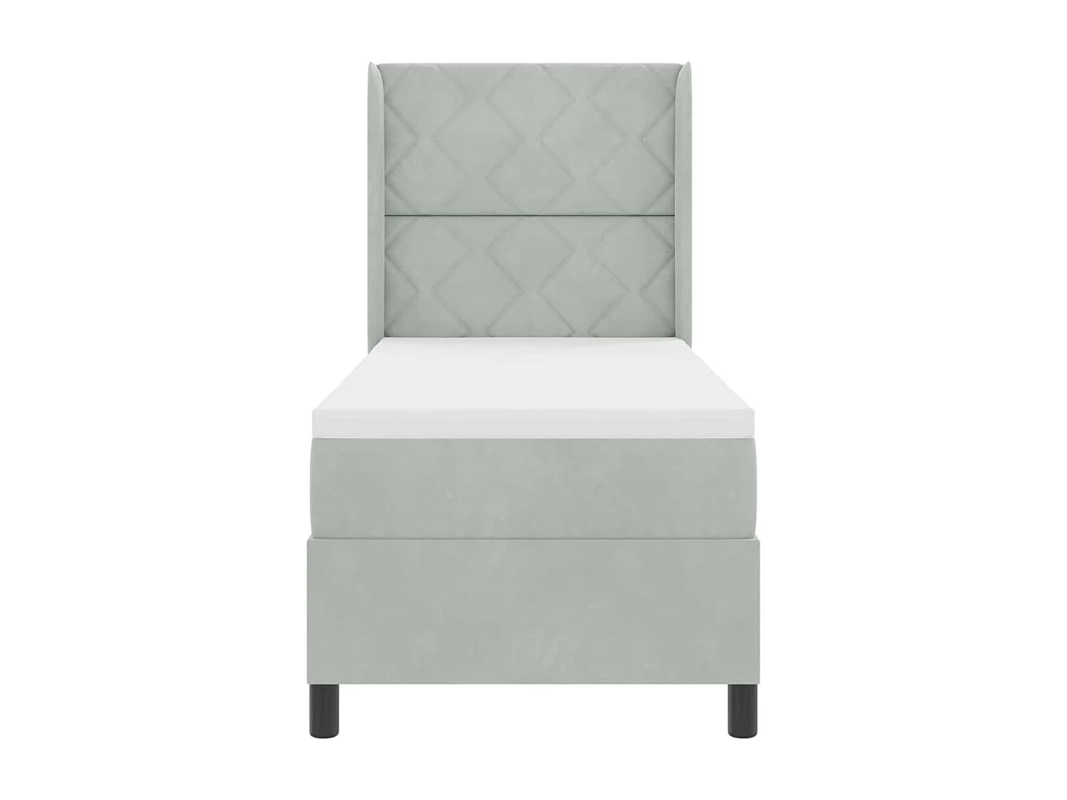 Cadre de lit avec tête de lit Gris clair 80 x 200 cm Velours