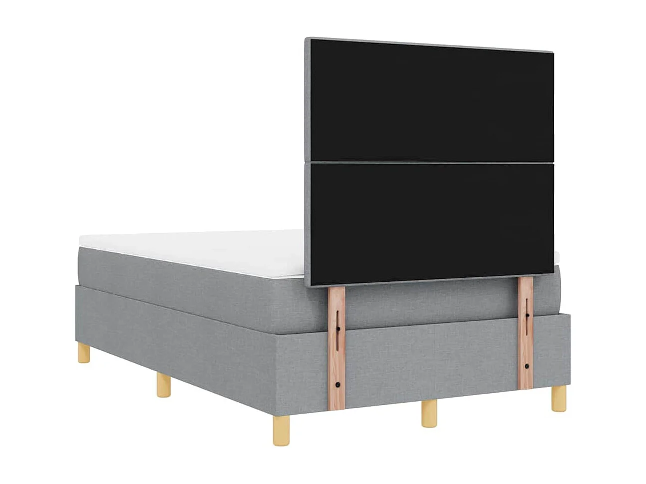 Cadre de lit avec matelas Gris clair 120 x 190 cm tissu