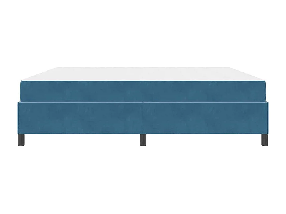 Cadre de lit Bleu foncé et blanc 200 x 200 cm Velours