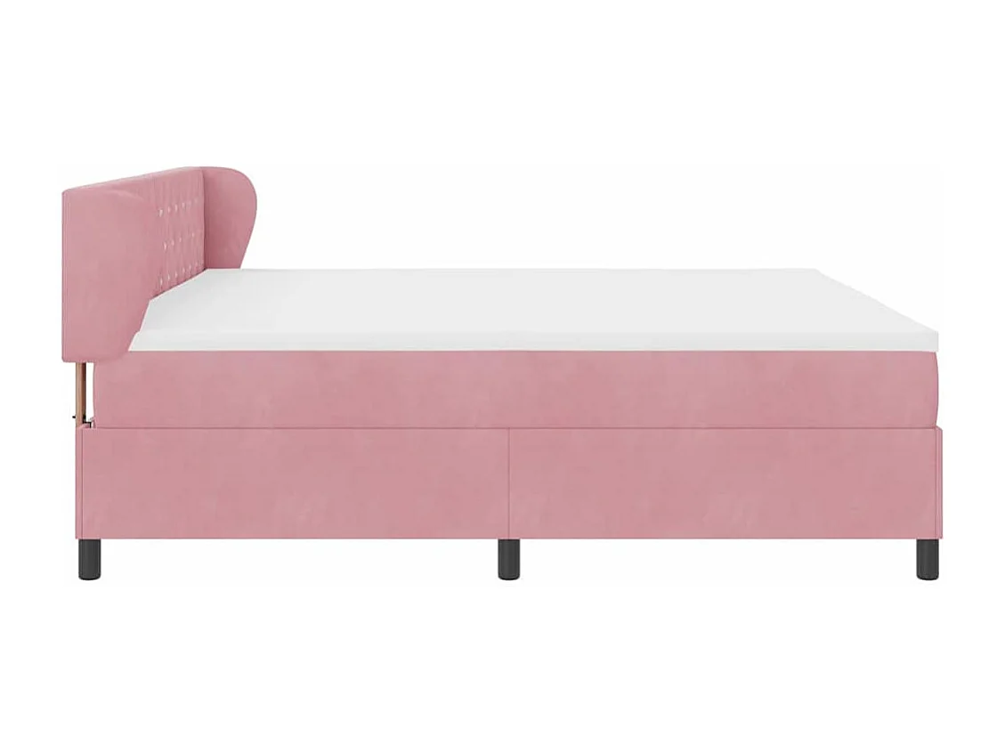 Cama con Somier y Colchón Gris Oscuro 80x200 cm Terciopelo Rosa
